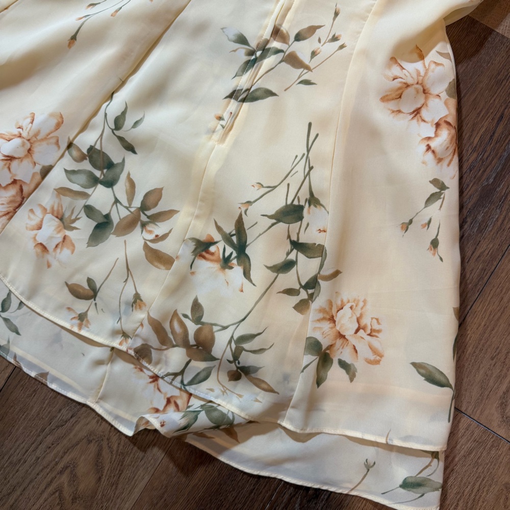 Vintage Y2K Floral Dress Scarf Yellow Floral Mini Dress Vintage Y2K Dress Fairy - Picture 11 of 15